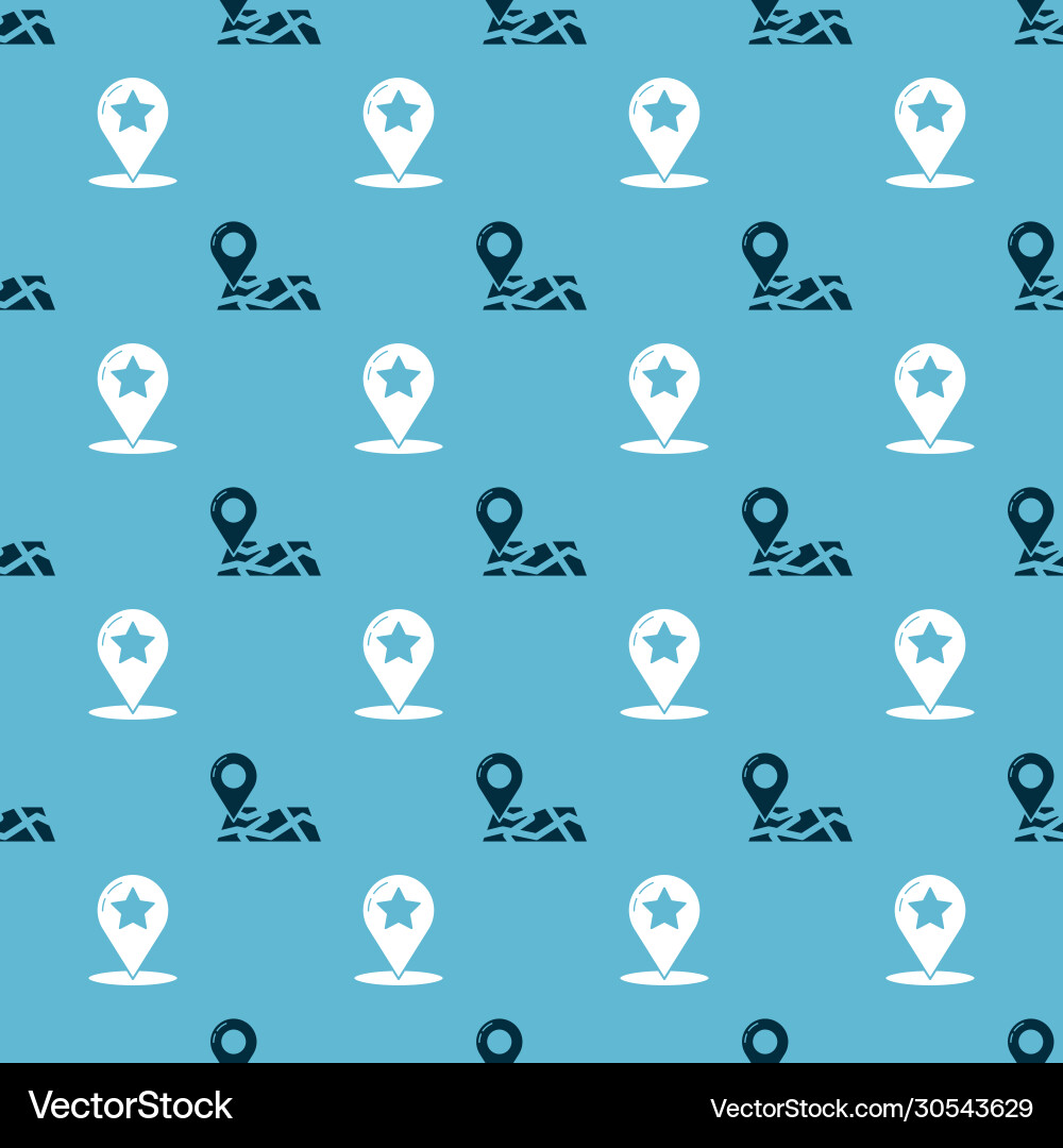 Set folded map with location marker Set folded map with location marker vector image