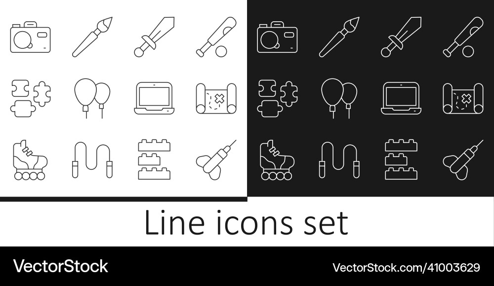 Set line dart arrow pirate treasure map sword Set line dart arrow pirate treasure map sword vector image