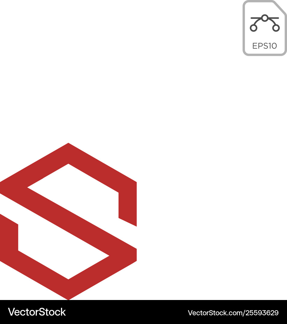 Shield secure safe with initial s logo design vector image