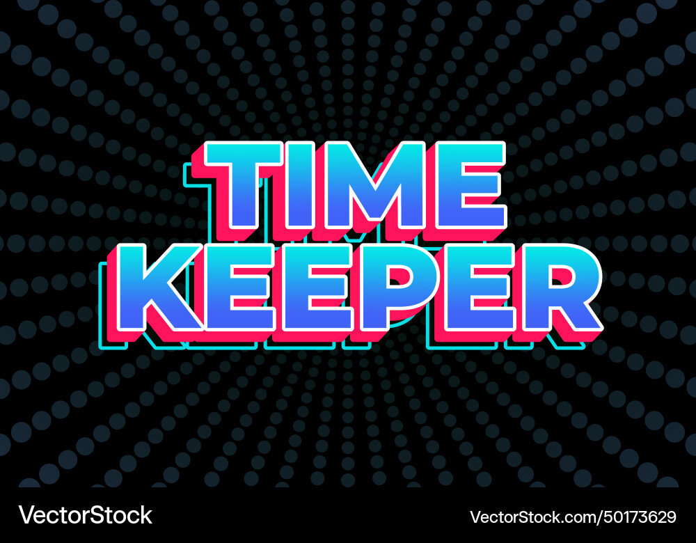 Time keeper text effect in gradient blue color Vector Image