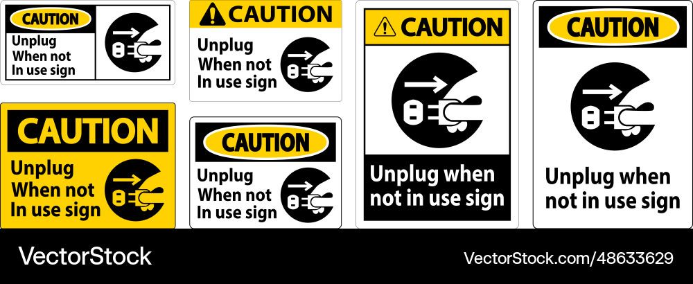 Unplug When Not in Use Symbol Vector Image