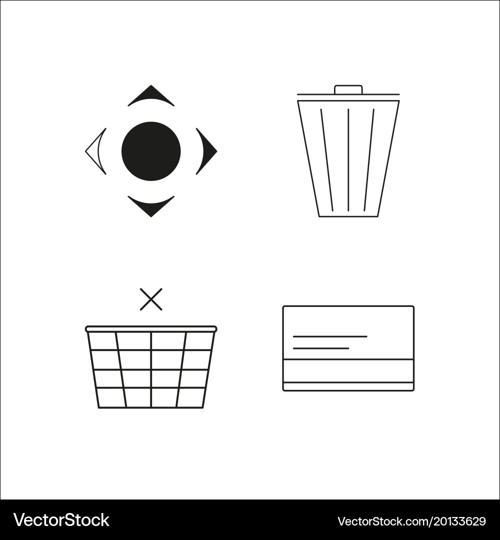 Web simple linear icon setsimple outline icons vector image