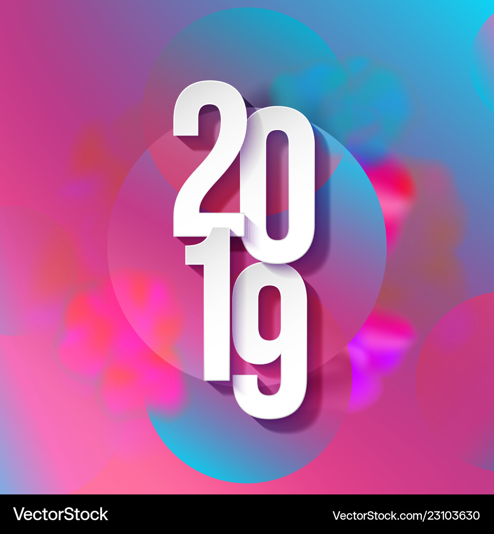 2019 colorful numbers papers 2019 colorful numbers papers vector image