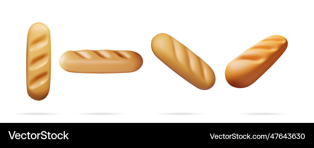 3d bread icon from different angles collection 3d bread icon from different angles collection vector image