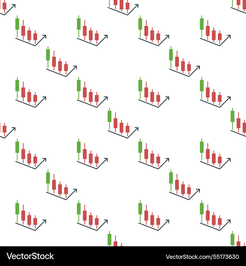 Candlestick chart element margin trading seamless Candlestick chart element margin trading seamless vector image