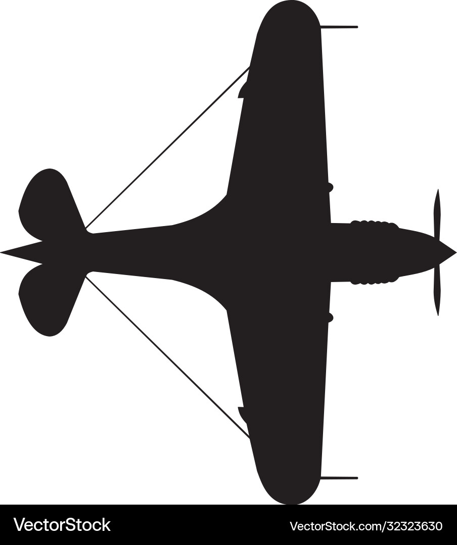Curtis P40 Tomahawk Silhouette Vector Image