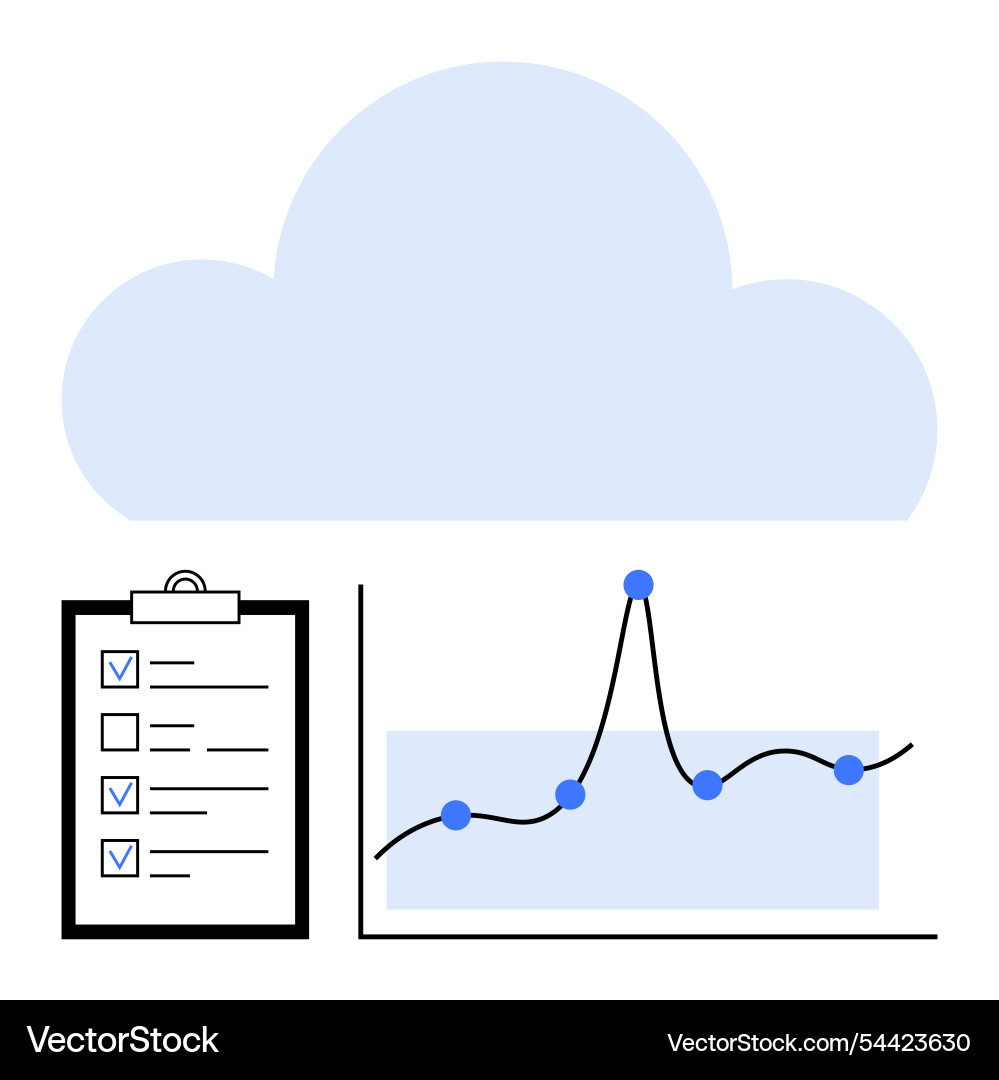 Data analysis and cloud computing with growth Data analysis and cloud computing with growth vector image