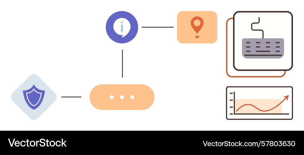 Data flow representing security information Data flow representing security information vector image