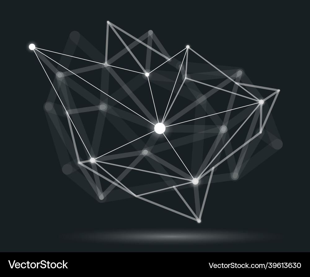 Dimensional lattice mesh abstraction 3d polygonal Dimensional lattice mesh abstraction 3d polygonal vector image