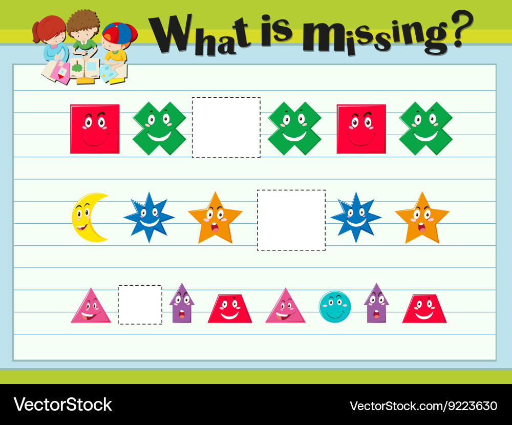 Game template for missing shapes Vector Image