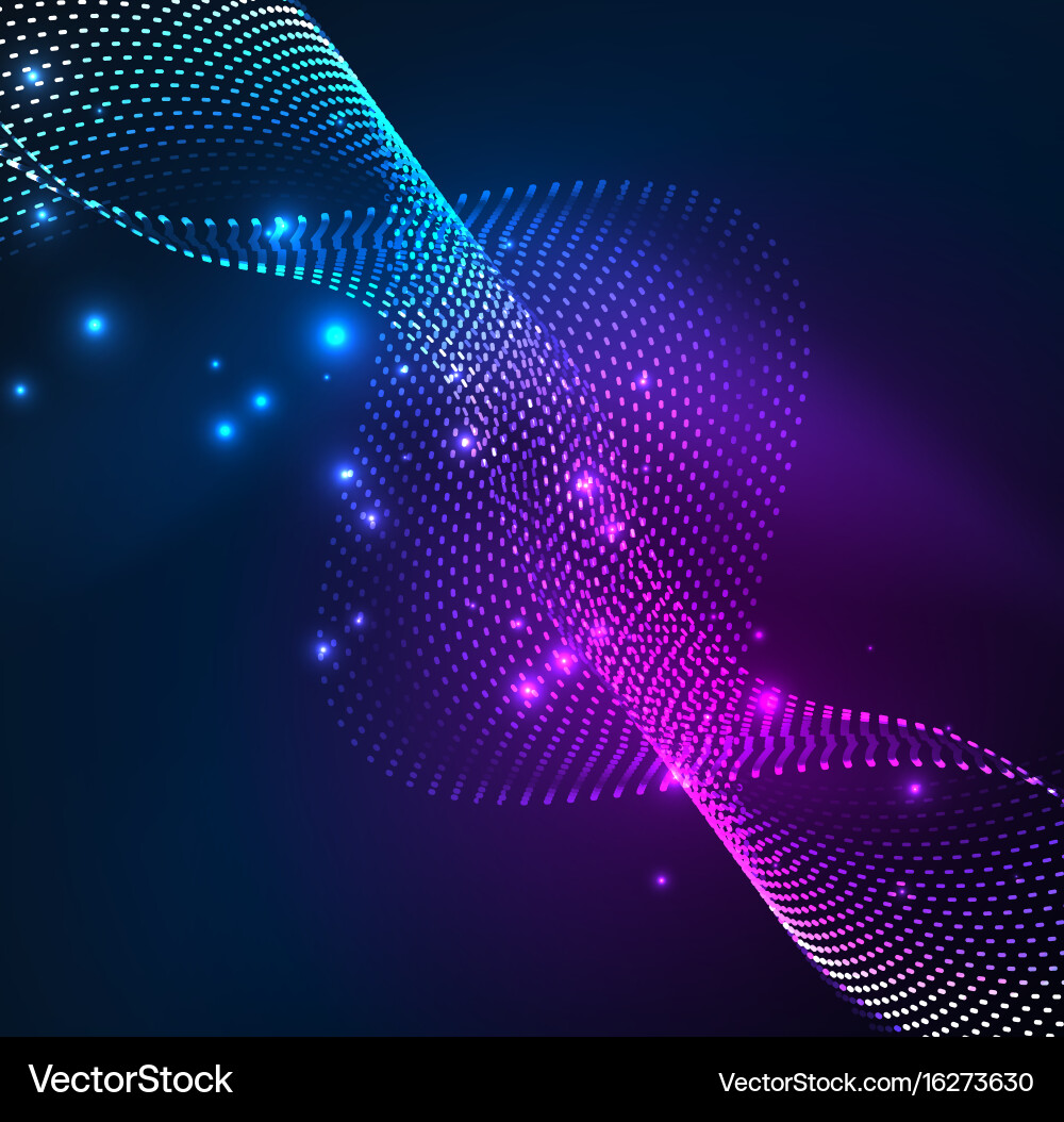 Glowing Particle Wave Background vector image