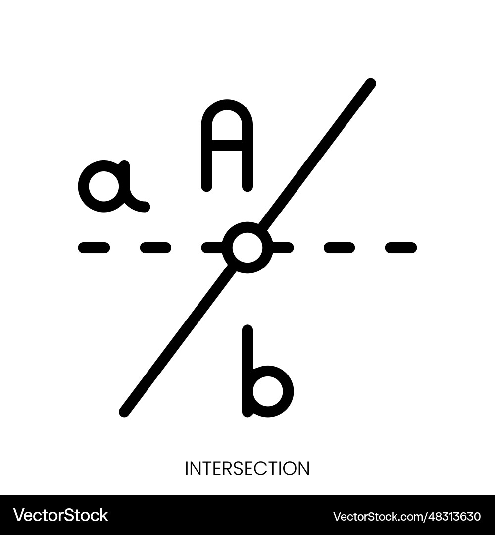 Intersection icon line art style design isolated Intersection icon line art style design isolated vector image
