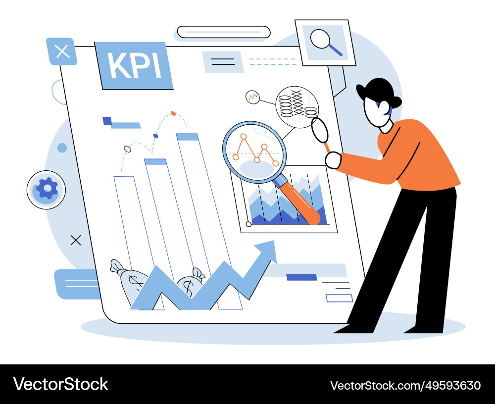 Kpi business kpis provide measurable targets Kpi business kpis provide measurable targets vector image