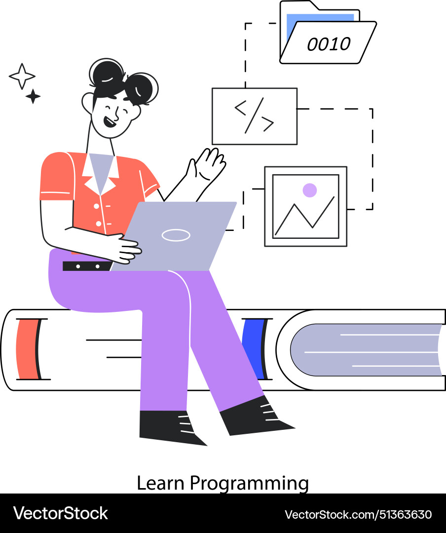 Learn programming vector image