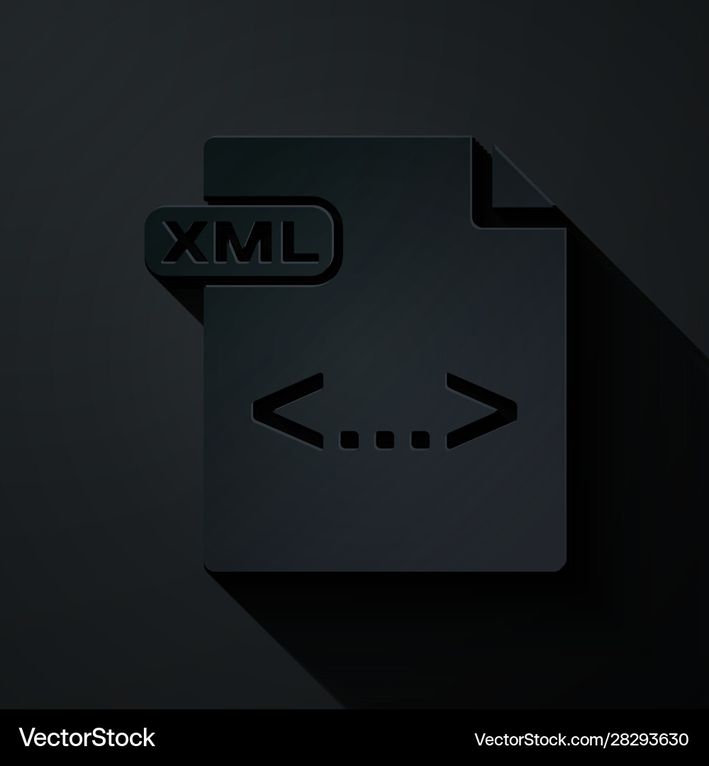 Paper cut xml file document download button Paper cut xml file document download button Vector Image