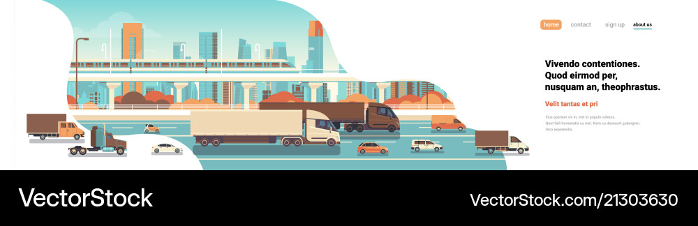 Semi LKW-Anhänger fahren Autobahnautos Semi LKW-Anhänger fahren Autobahnautos vektorbild