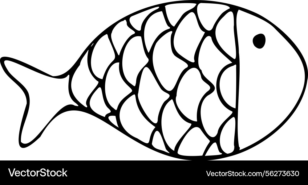 Small round fishes of simple shape with rustic Small round fishes of simple shape with rustic Vector Image