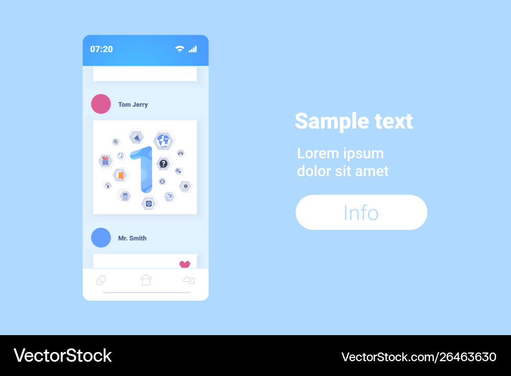 Smartphone screen with different applications Smartphone screen with different applications vector image