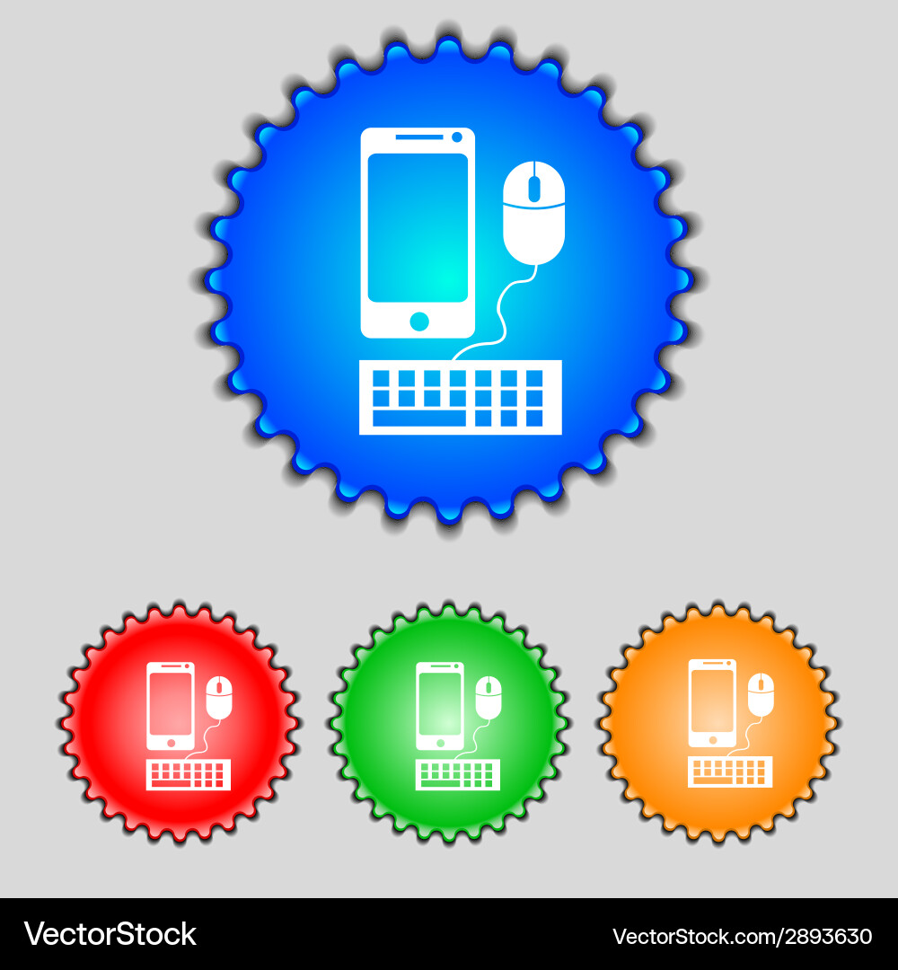 Smartphone widescreen monitor keyboard mouse sign Vector Image