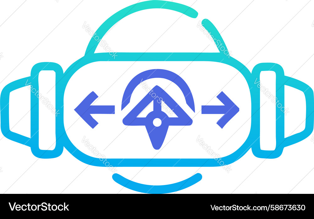 Vr device with vertical navigation arrows icon Vector Image