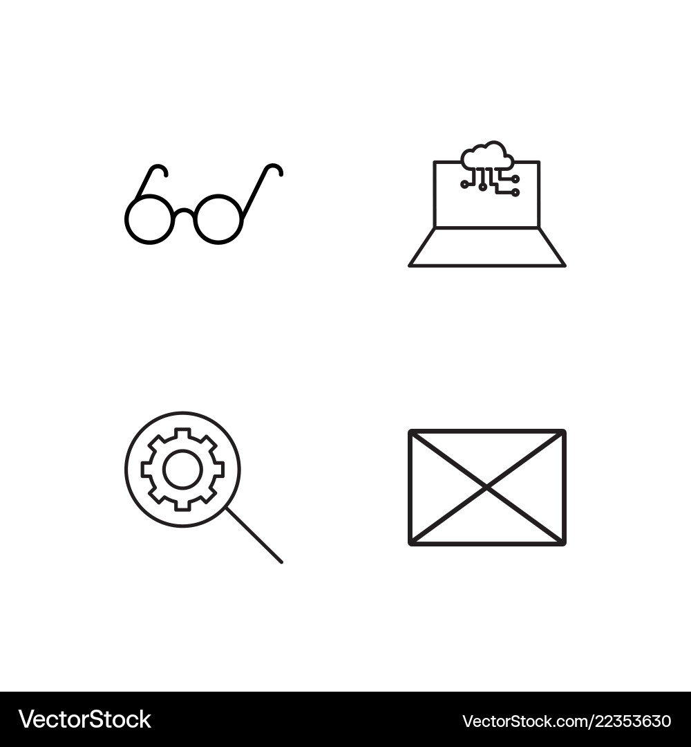 Web simple outlined icons set Web simple outlined icons set vector image