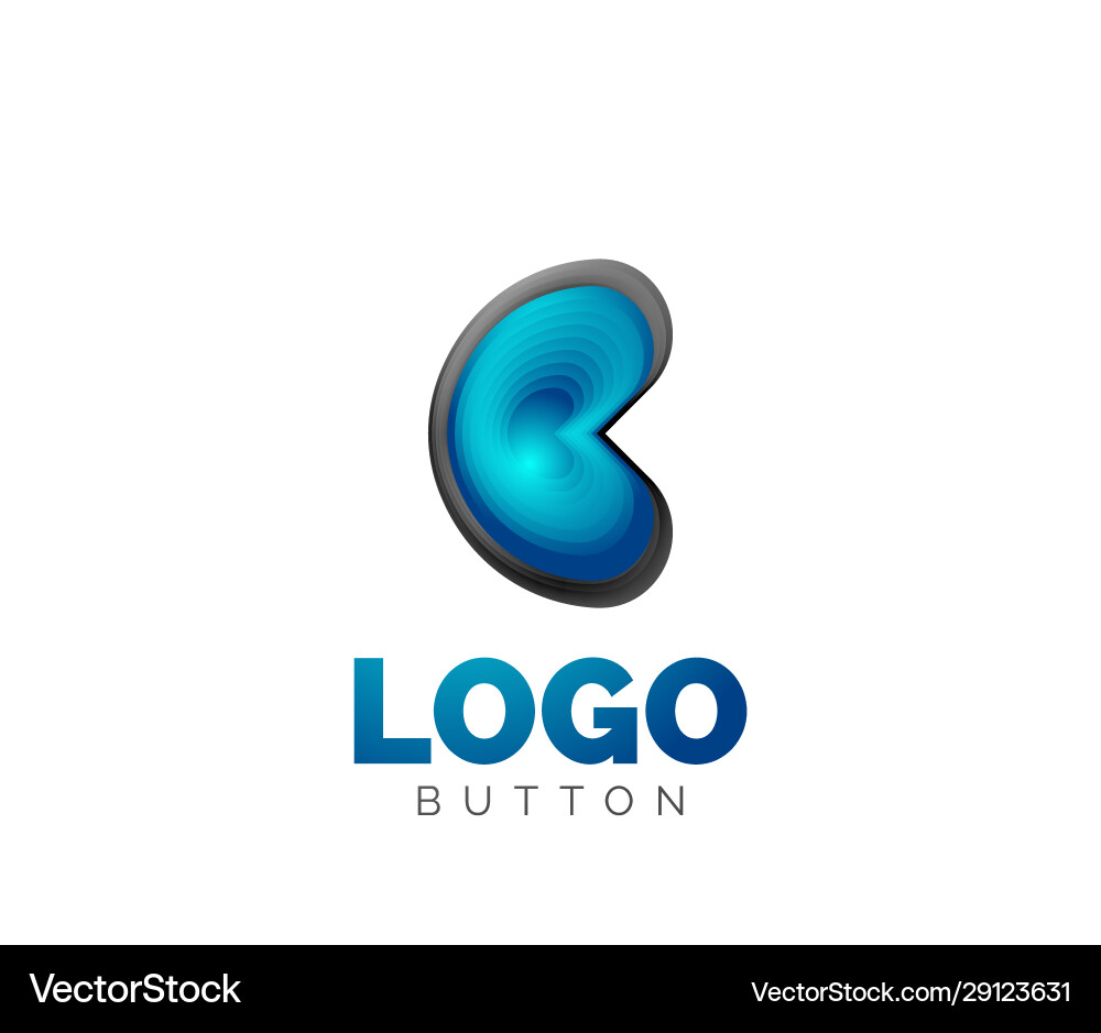 Abstract round shape logo template minimal Vector Image