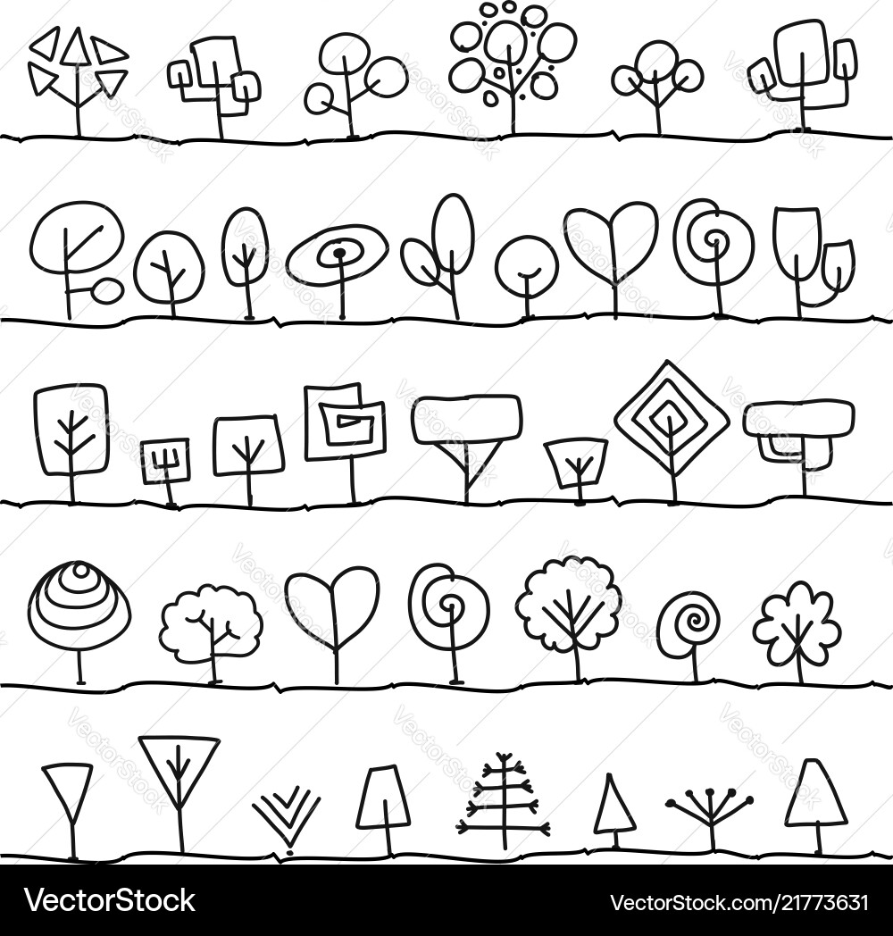 Abstract trees collection Abstract trees collection vector image