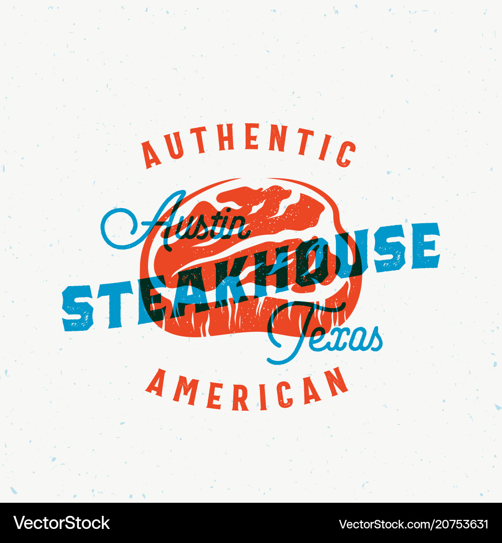 American steakhouse vintage label card American steakhouse vintage label card vector image