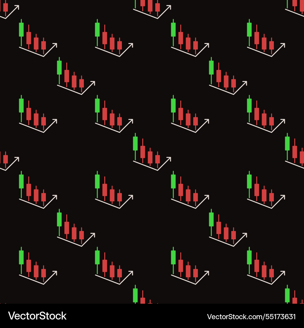 Candlestick chart element with arrow margin Candlestick chart element with arrow margin vector image
