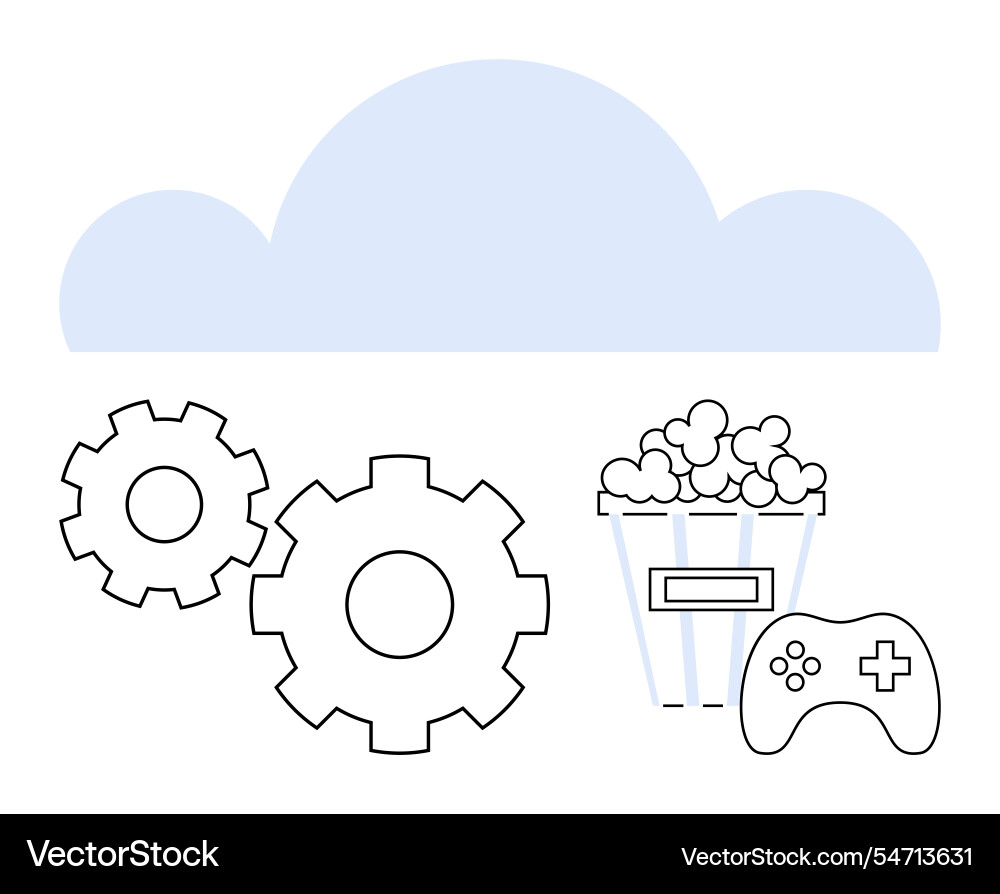 Cloud computing with gears popcorn Cloud computing with gears popcorn vector image