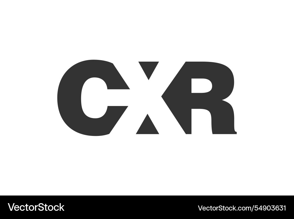 Cxr logo design initial letter c x r bold font Vector Image