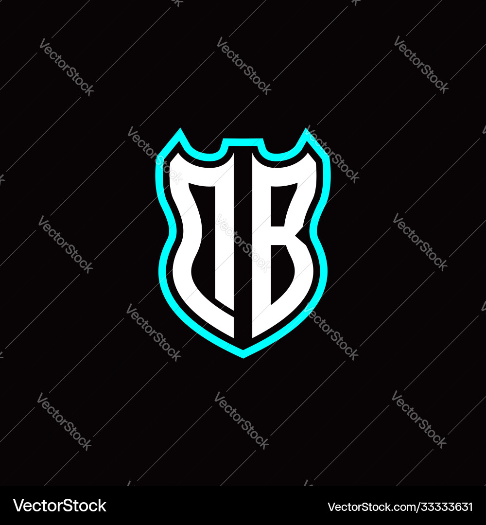 D b initial logo design with shield shape D b initial logo design with shield shape Vector Image