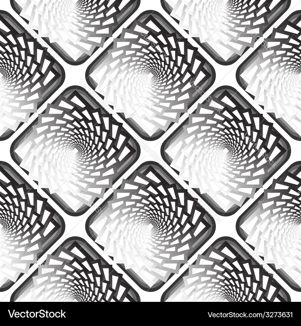 Design seamless monochrome vortex twisting pattern vector image