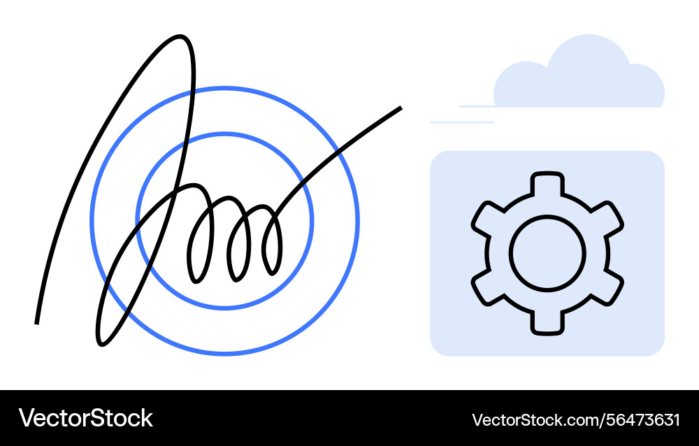 Digital signature with target icon and cloud Digital signature with target icon and cloud vector image