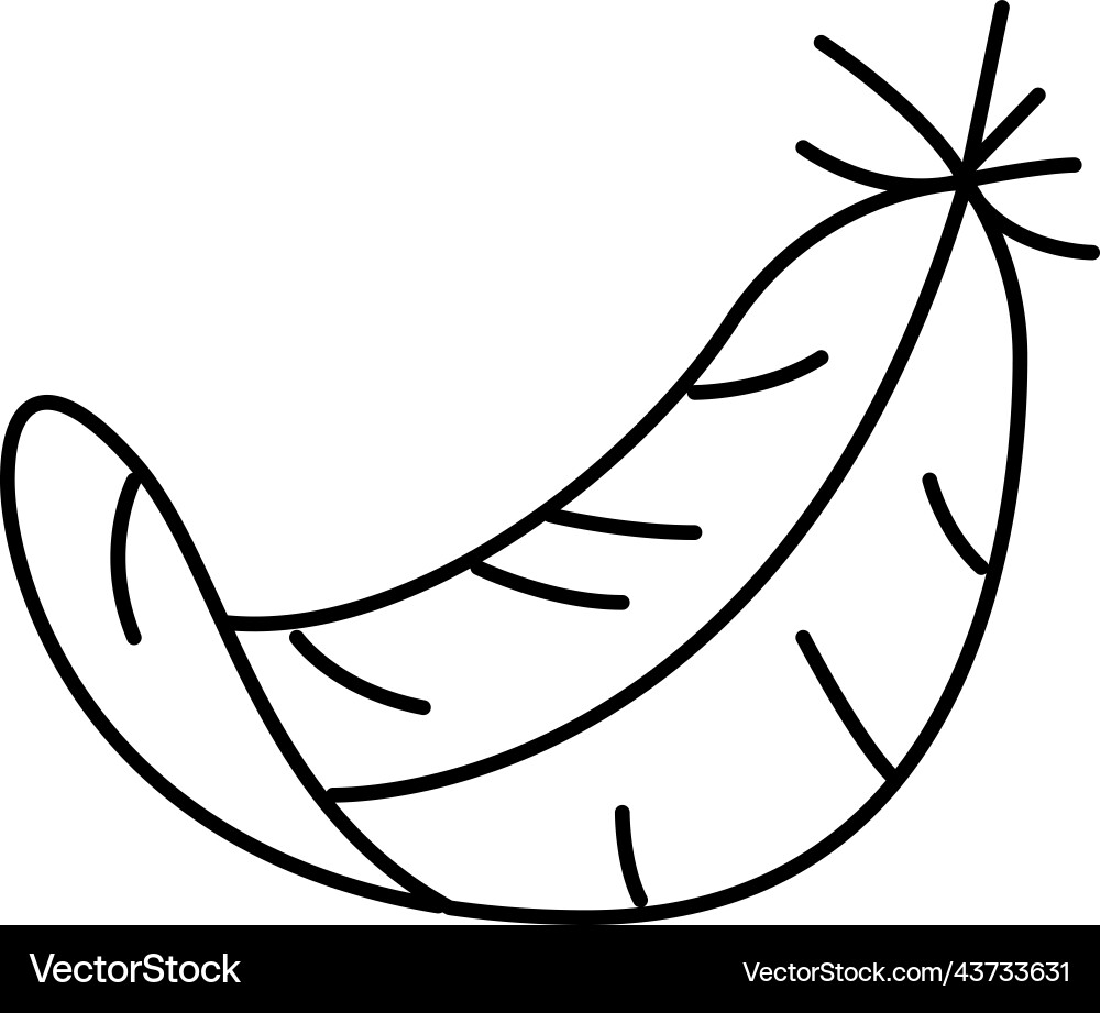 Failing feather soft fluffy line icon Failing feather soft fluffy line icon Vector Image