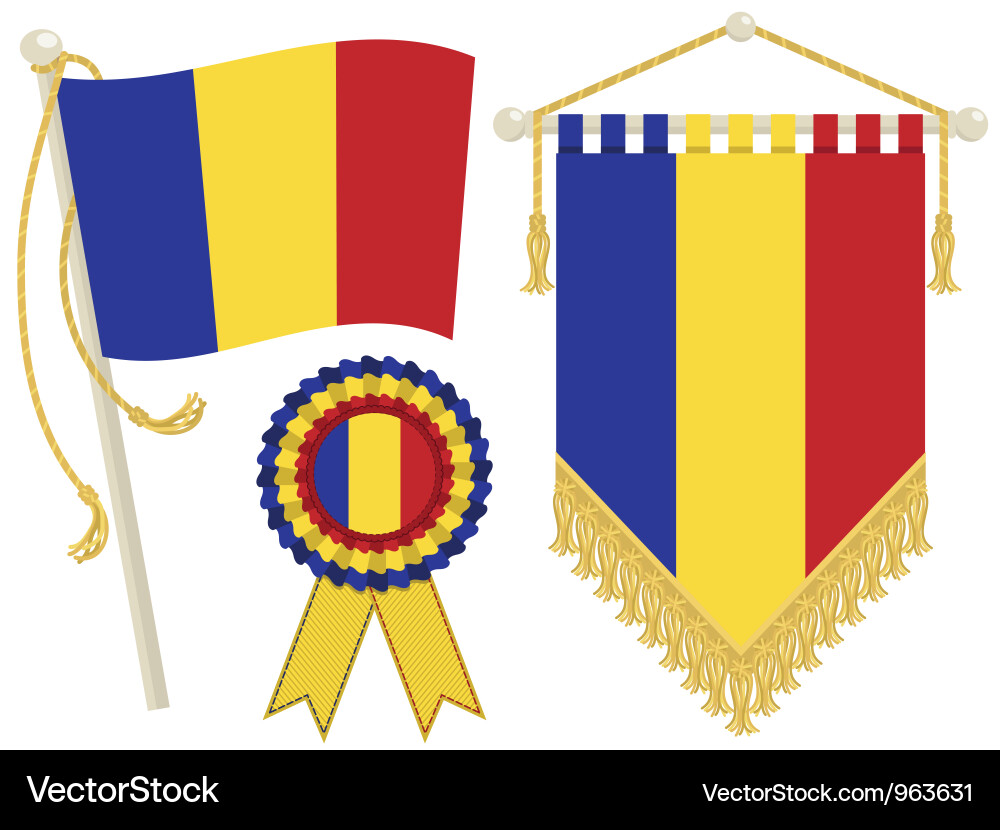 Flags and Rosettes Vector Image