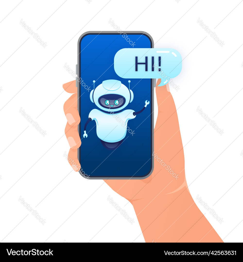 Flat chat bot for web design isometric Flat chat bot for web design isometric vector image