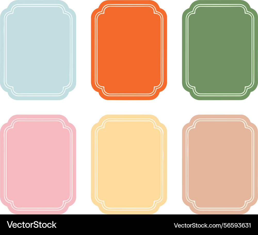 Frame borders colorful quote text boxes groovy Vector Image