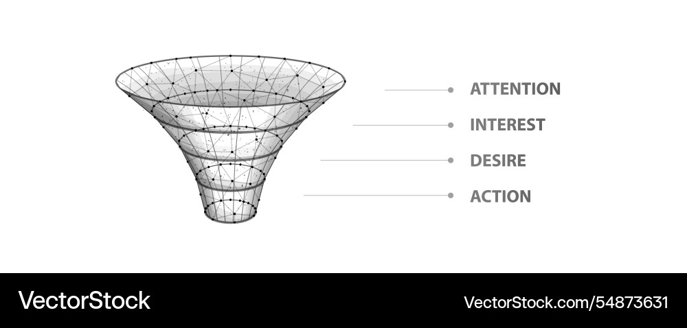 Funnel conversion process data filter sale Funnel conversion process data filter sale vector image