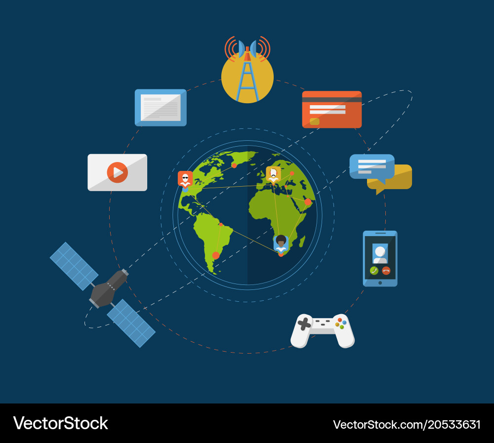 Global Networking Icons - Connection vector image