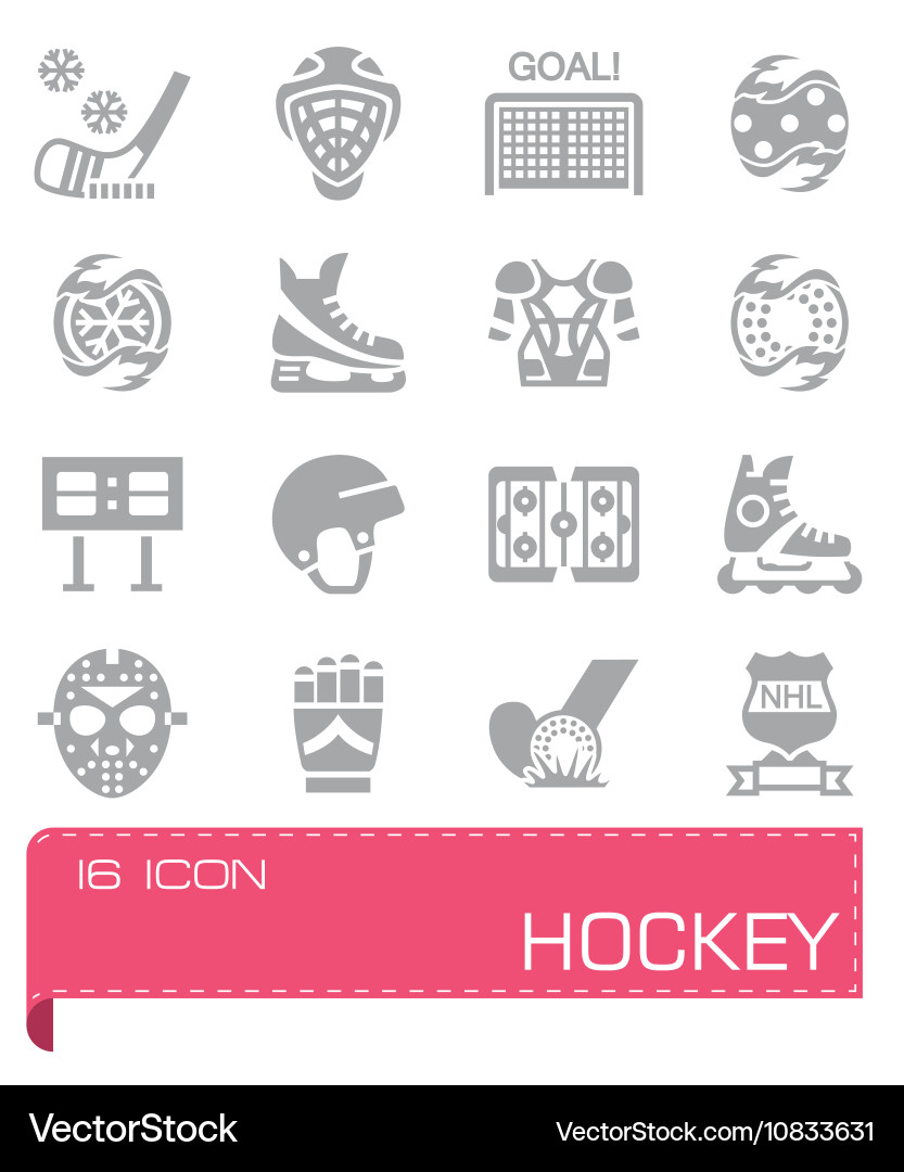Hockey Icon Collection Vector Image