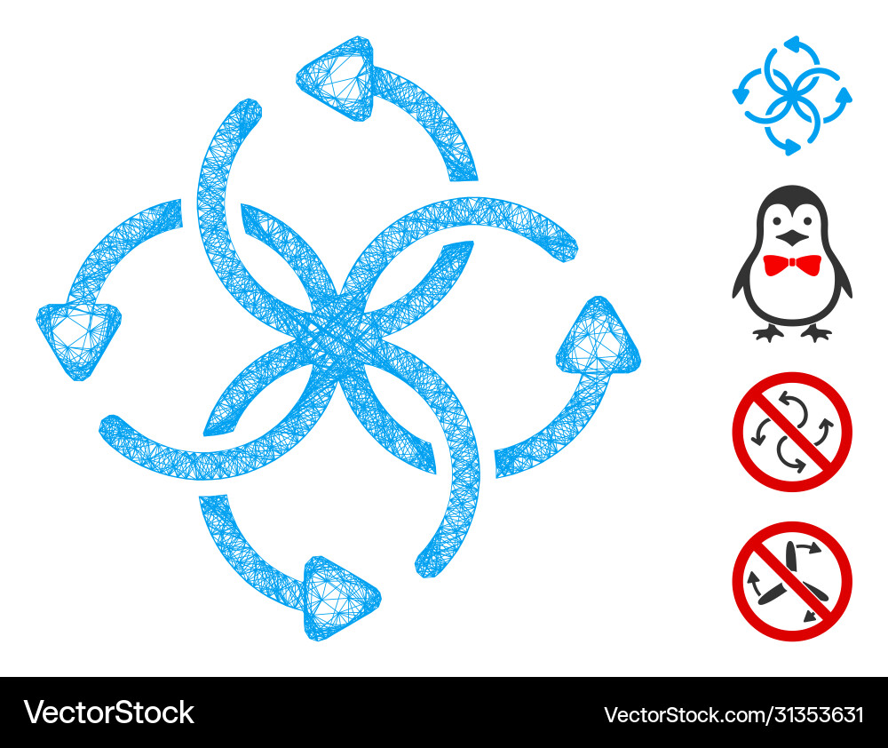 Knot rotation web mesh Knot rotation web mesh Vector Image