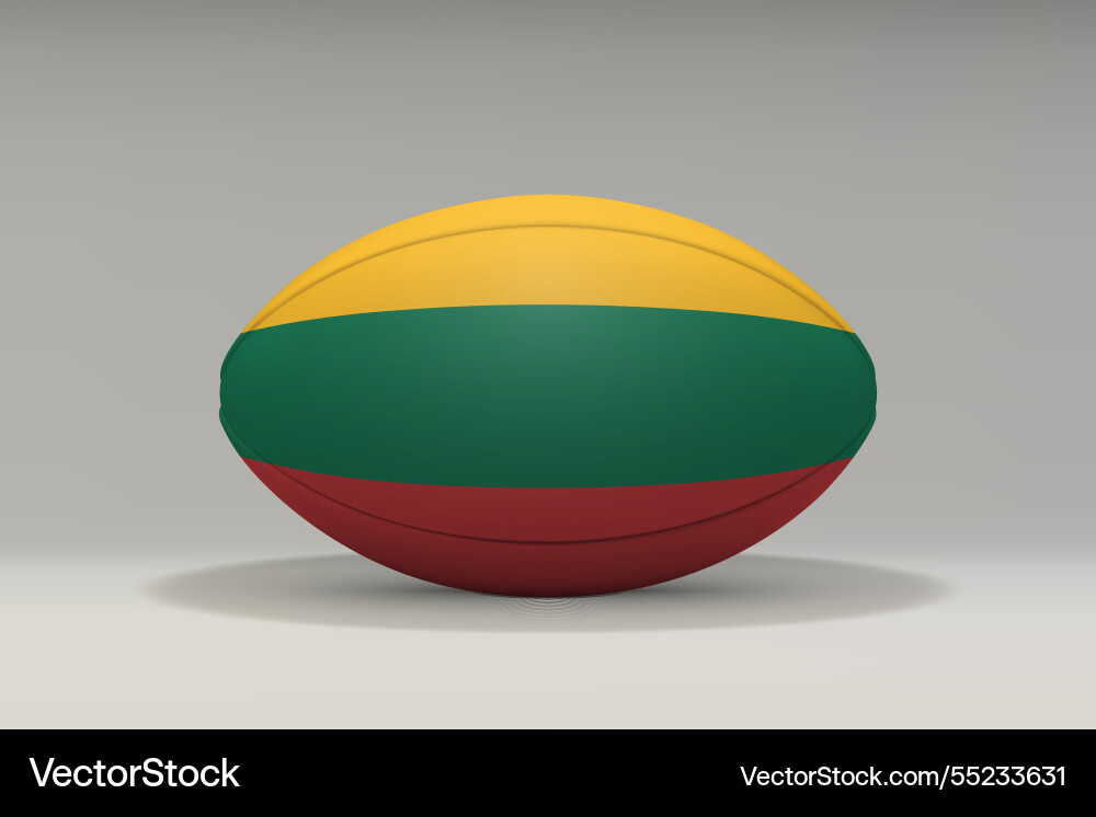 Lithuania rugby ball with national flag design Lithuania rugby ball with national flag design vector image