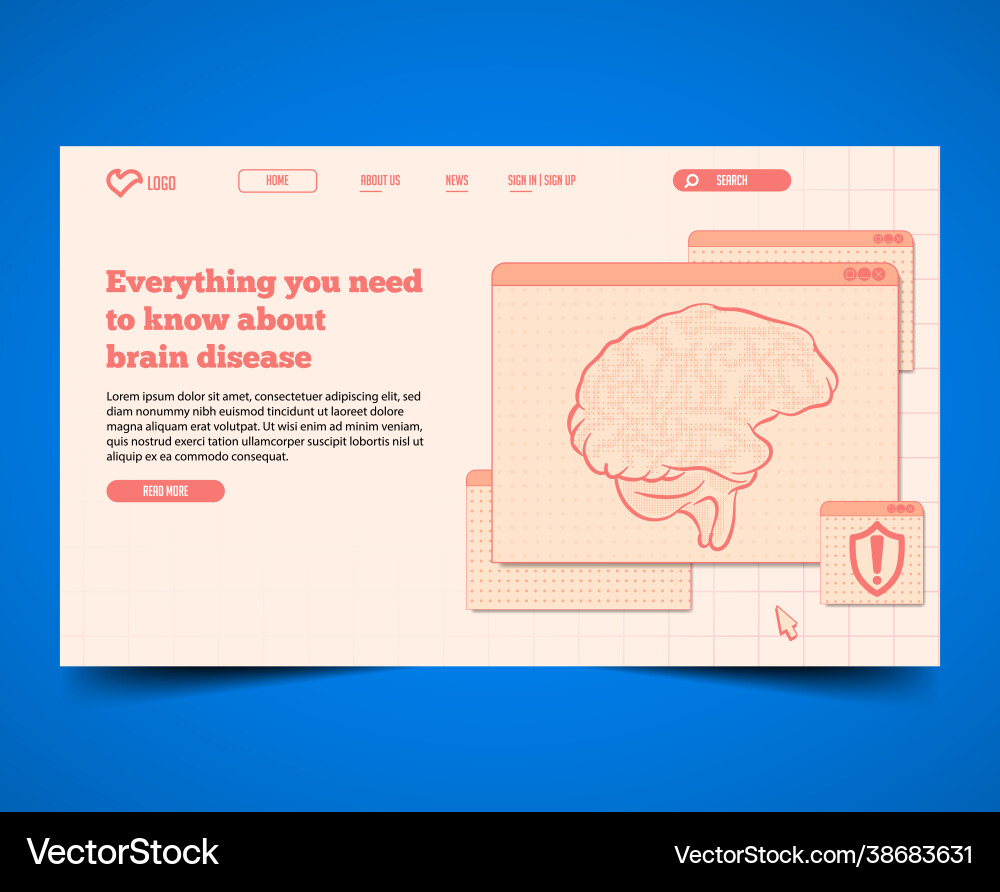 Minimal with landing page web template vector image