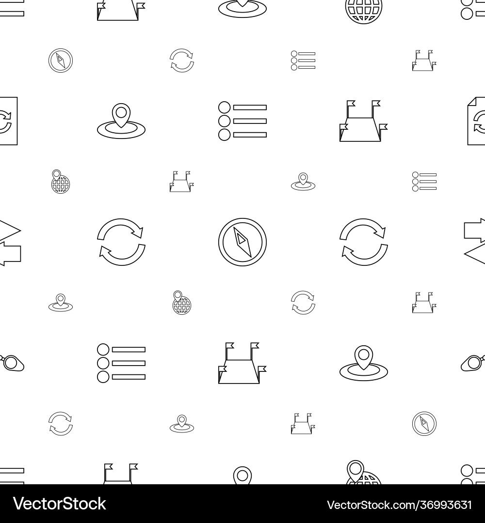 Navigation icons pattern seamless white background Navigation icons pattern seamless white background vector image