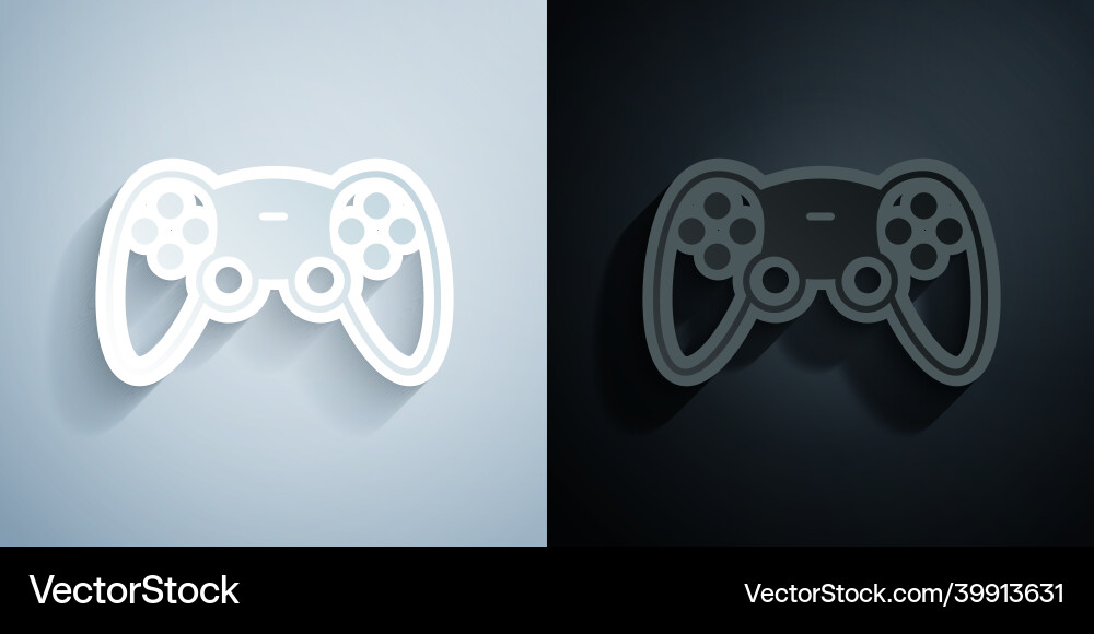 Paper cut game controller or joystick Vector Image