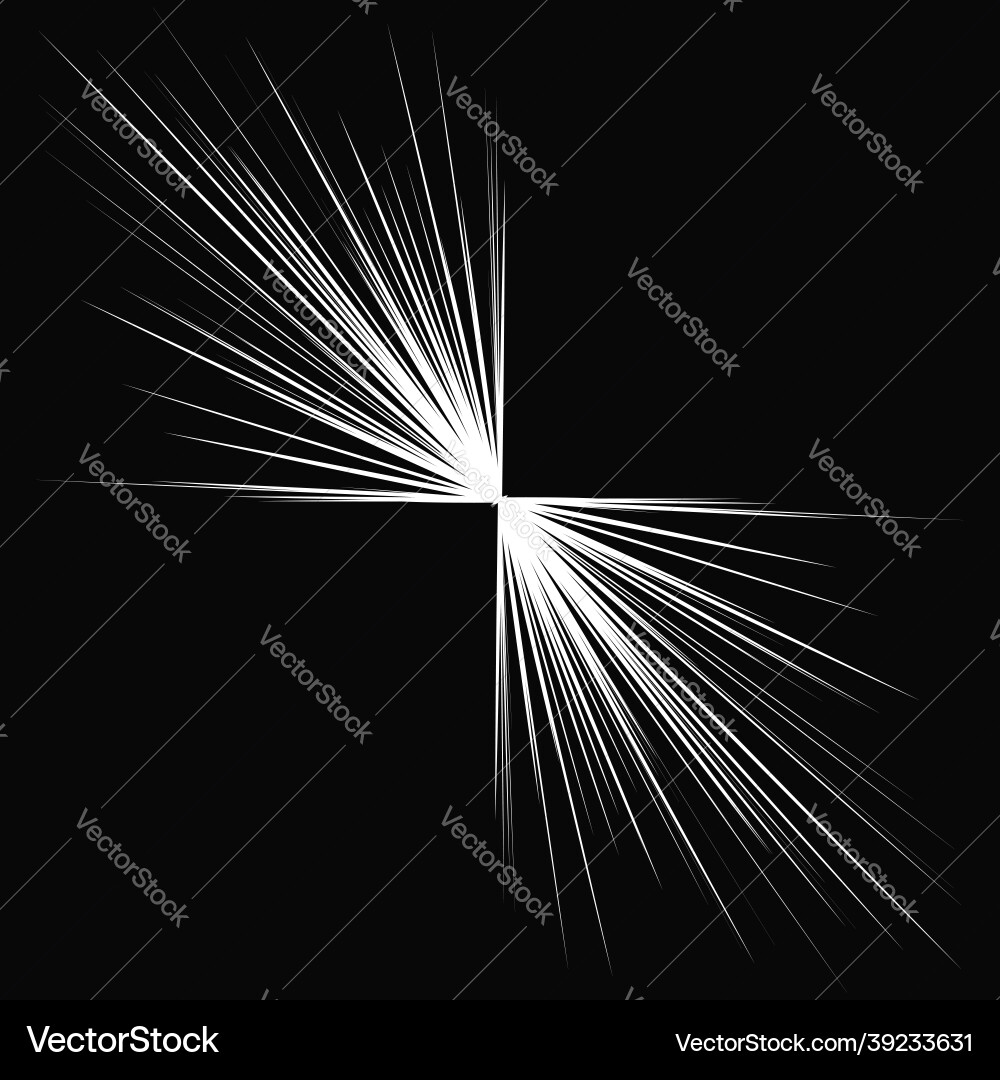 Radial radiating dynamic rays beams lines Vector Image