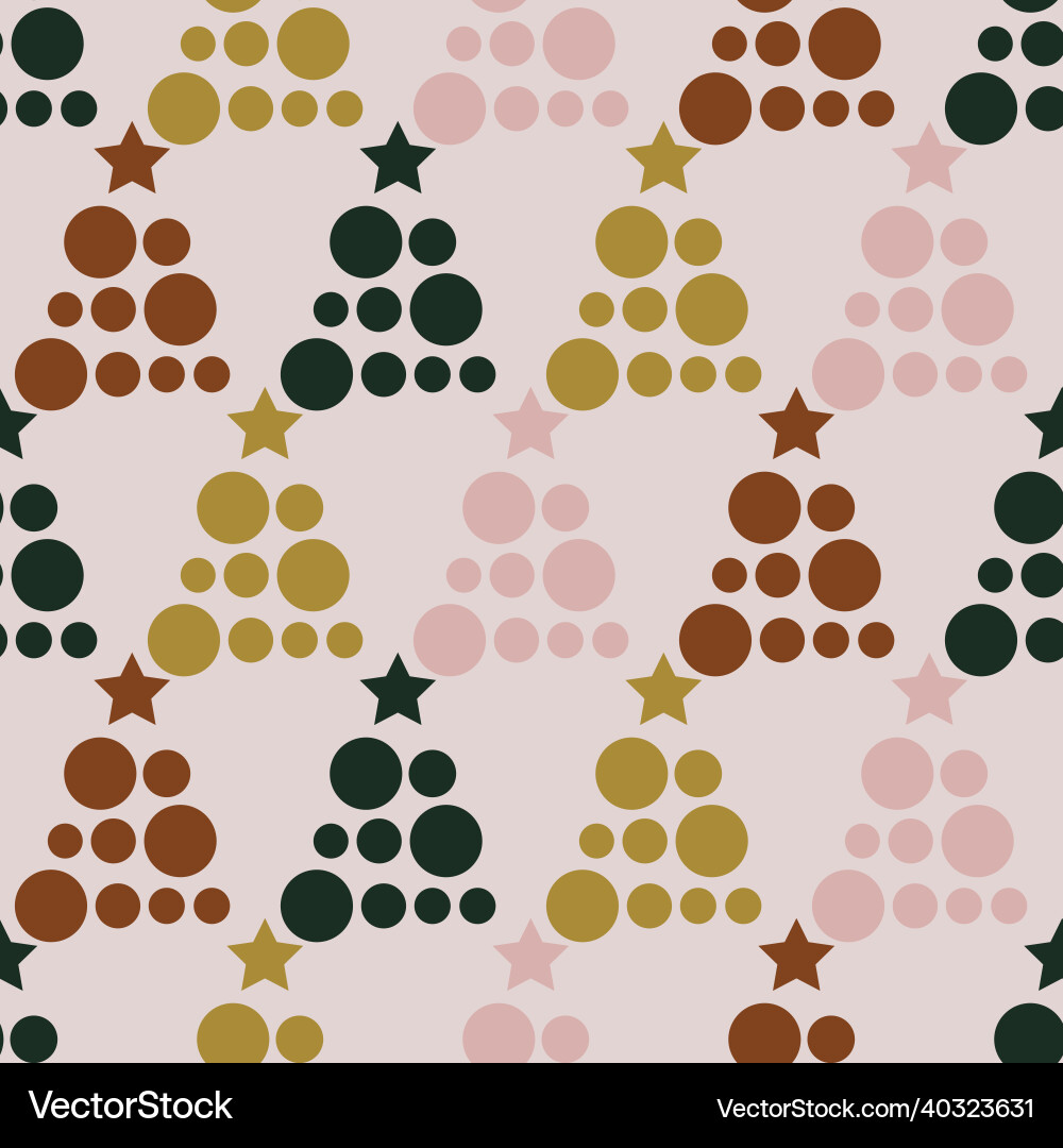 Seamless pattern with christmas tree made of dots Seamless pattern with christmas tree made of dots vector image
