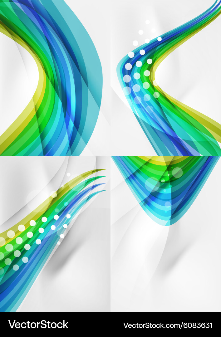 Set abstract backgrounds curve wave lines vector image