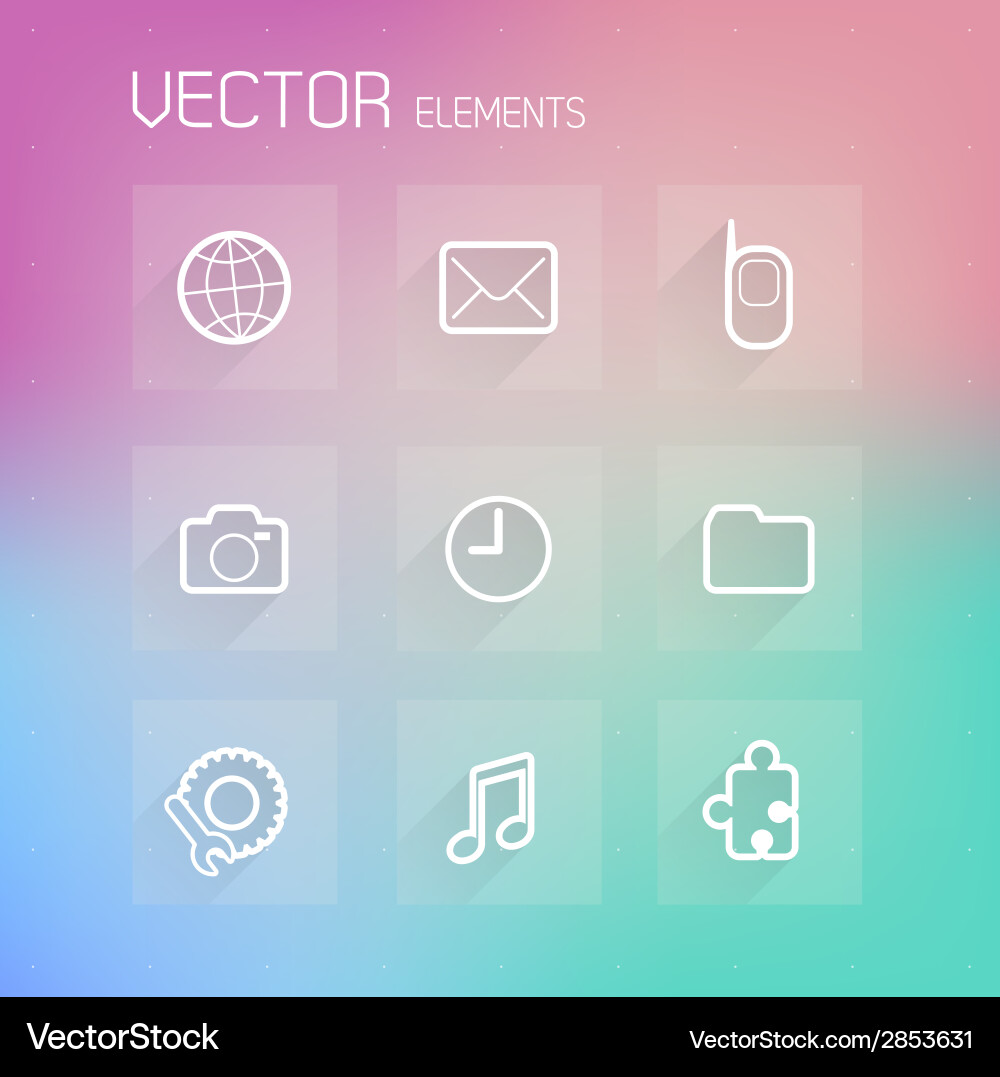 Simple flat design template with icons and symbols vector image